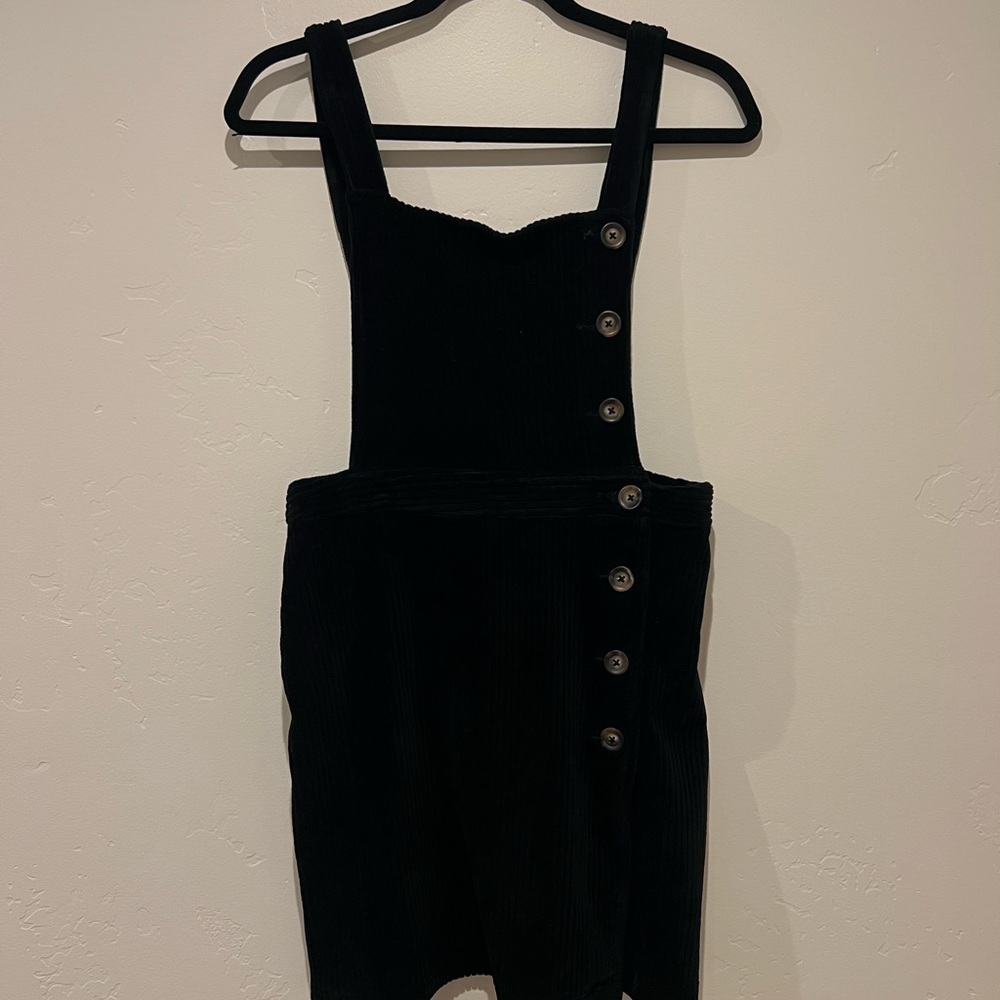 Stylish Black Button-Front Mini Dress